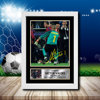 Victor Valdes Signed Autographed Footballers Star Poster Print Framed Merch Gift Victor Valdes Signed Autographed Footballers Star Poster Print Framed Merch Gift