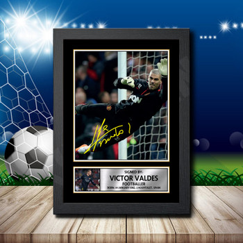 Victor Valdes 2 Signed Autographed Footballers Star Poster Print Framed Merch Gift Victor Valdes 2 Signed Autographed Footballers Star Poster Print Framed Merch Gift
