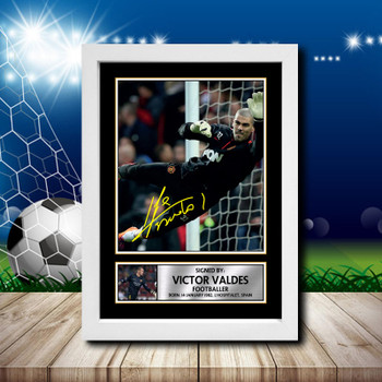Victor Valdes 2 Signed Autographed Footballers Star Poster Print Framed Merch Gift Victor Valdes 2 Signed Autographed Footballers Star Poster Print Framed Merch Gift