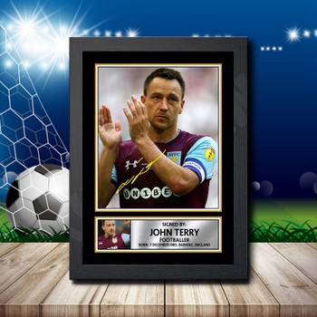 John Terry Signed Autographed Footballers Star Poster Print Framed Merch Gift John Terry Signed Autographed Footballers Star Poster Print Framed Merch Gift