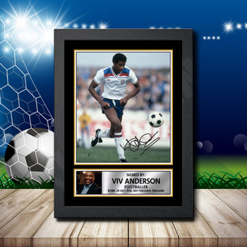 Viv Anderson Signed Autographed Footballers Star Poster Print Framed Merch Gift Viv Anderson Signed Autographed Footballers Star Poster Print Framed Merch Gift