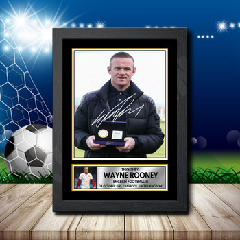 Wayne Rooney 1 Signed Autographed Footballers Star Poster Print Framed Merch Gift Wayne Rooney 1 Signed Autographed Footballers Star Poster Print Framed Merch Gift