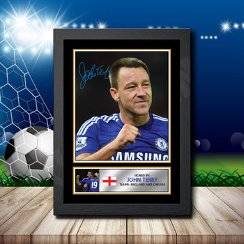 John Terry 4 Signed Autographed Footballers Star Poster Print Framed Merch Gift John Terry 4 Signed Autographed Footballers Star Poster Print Framed Merch Gift