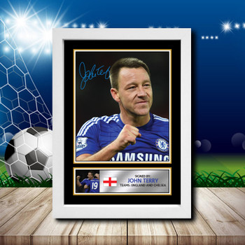 John Terry 4 Signed Autographed Footballers Star Poster Print Framed Merch Gift John Terry 4 Signed Autographed Footballers Star Poster Print Framed Merch Gift