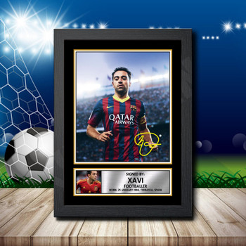 Xavi Signed Autographed Footballers Star Poster Print Framed Merch Gift Xavi Signed Autographed Footballers Star Poster Print Framed Merch Gift