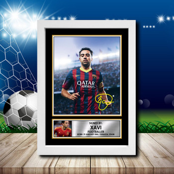 Xavi Signed Autographed Footballers Star Poster Print Framed Merch Gift Xavi Signed Autographed Footballers Star Poster Print Framed Merch Gift