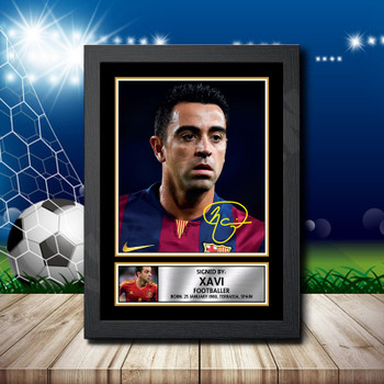 Xavi 2 Signed Autographed Footballers Star Poster Print Framed Merch Gift Xavi 2 Signed Autographed Footballers Star Poster Print Framed Merch Gift