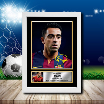 Xavi 2 Signed Autographed Footballers Star Poster Print Framed Merch Gift Xavi 2 Signed Autographed Footballers Star Poster Print Framed Merch Gift