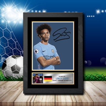 Leroy Sane Signed Autographed Footballers Star Poster Print Framed Merch Gift Leroy Sane Signed Autographed Footballers Star Poster Print Framed Merch Gift