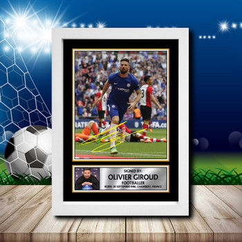 Olivier Giroud 2 Signed Autographed Footballers Star Poster Print Framed Merch Gift Olivier Giroud 2 Signed Autographed Footballers Star Poster Print Framed Merch Gift