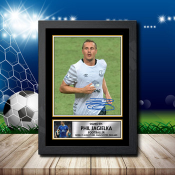 Phil Jagielka Signed Autographed Footballers Star Poster Print Framed Merch Gift Phil Jagielka Signed Autographed Footballers Star Poster Print Framed Merch Gift