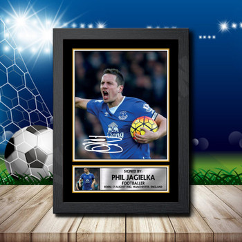 Phil Jagielka 2 Signed Autographed Footballers Star Poster Print Framed Merch Gift Phil Jagielka 2 Signed Autographed Footballers Star Poster Print Framed Merch Gift