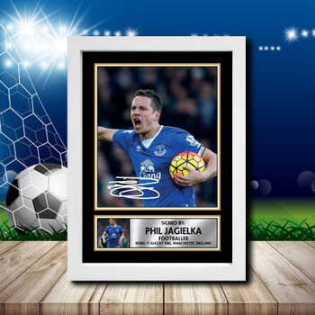 Phil Jagielka 2 Signed Autographed Footballers Star Poster Print Framed Merch Gift Phil Jagielka 2 Signed Autographed Footballers Star Poster Print Framed Merch Gift
