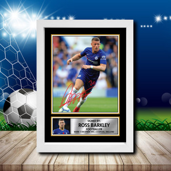 Ross Barkley 2 Signed Autographed Footballers Star Poster Print Framed Merch Gift Ross Barkley 2 Signed Autographed Footballers Star Poster Print Framed Merch Gift