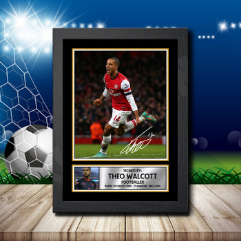 Theo Walcott Signed Autographed Footballers Star Poster Print Framed Merch Gift Theo Walcott Signed Autographed Footballers Star Poster Print Framed Merch Gift