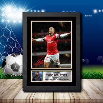 Theo Walcott 2 Signed Autographed Footballers Star Poster Print Framed Merch Gift Theo Walcott 2 Signed Autographed Footballers Star Poster Print Framed Merch Gift