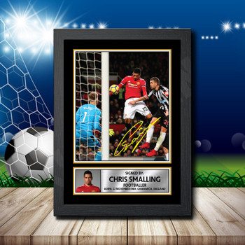 Chris Smalling 3 Signed Autographed Footballers Star Poster Print Framed Merch Gift