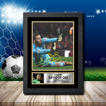David De Gea 3 Signed Autographed Footballers Star Poster Print Framed Merch Gift David De Gea 3 Signed Autographed Footballers Star Poster Print Framed Merch Gift