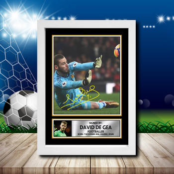 David De Gea 3 Signed Autographed Footballers Star Poster Print Framed Merch Gift David De Gea 3 Signed Autographed Footballers Star Poster Print Framed Merch Gift