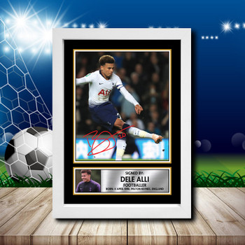 Dele Alli 4 Signed Autographed Footballers Star Poster Print Framed Merch Gift Dele Alli 4 Signed Autographed Footballers Star Poster Print Framed Merch Gift