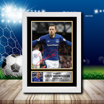 Gylfi Sigurdsson 3 Signed Autographed Footballers Star Poster Print Framed Merch Gift Gylfi Sigurdsson 3 Signed Autographed Footballers Star Poster Print Framed Merch Gift