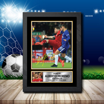 Alberto Moreno 2 Signed Autographed Footballers Star Poster Print Framed Merch Gift Alberto Moreno 2 Signed Autographed Footballers Star Poster Print Framed Merch Gift