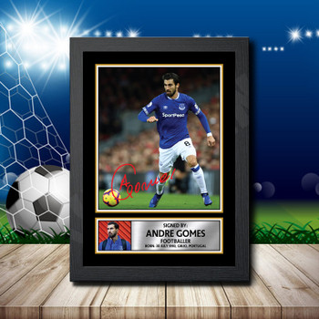 Andre Gomes Signed Autographed Footballers Star Poster Print Framed Merch Gift Andre Gomes Signed Autographed Footballers Star Poster Print Framed Merch Gift