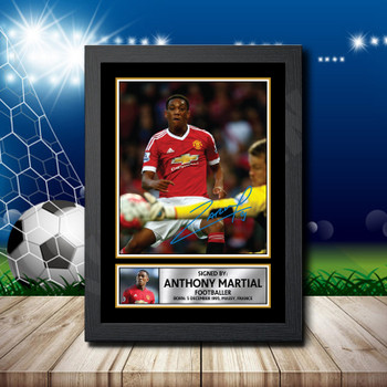 Anthony Martial Signed Autographed Footballers Star Poster Print Framed Merch Gift