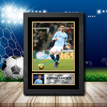 Aymeric Laporte Signed Autographed Footballers Star Poster Print Framed Merch Gift Aymeric Laporte Signed Autographed Footballers Star Poster Print Framed Merch Gift