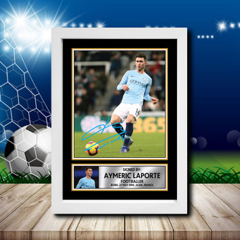 Aymeric Laporte Signed Autographed Footballers Star Poster Print Framed Merch Gift Aymeric Laporte Signed Autographed Footballers Star Poster Print Framed Merch Gift