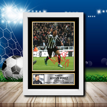 Ayoze Perez Signed Autographed Footballers Star Poster Print Framed Merch Gift Ayoze Perez Signed Autographed Footballers Star Poster Print Framed Merch Gift