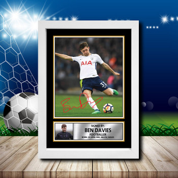 Ben Davies 2 Signed Autographed Footballers Star Poster Print Framed Merch Gift Ben Davies 2 Signed Autographed Footballers Star Poster Print Framed Merch Gift