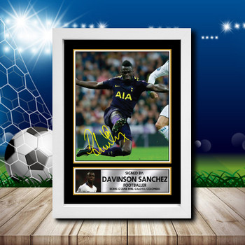 Davinson Sanchez Signed Autographed Footballers Star Poster Print Framed Merch Gift Davinson Sanchez Signed Autographed Footballers Star Poster Print Framed Merch Gift