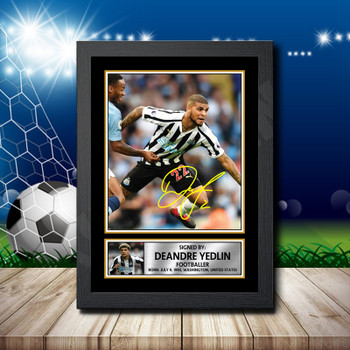 Deandre Yedlin Signed Autographed Footballers Star Poster Print Framed Merch Gift Deandre Yedlin Signed Autographed Footballers Star Poster Print Framed Merch Gift