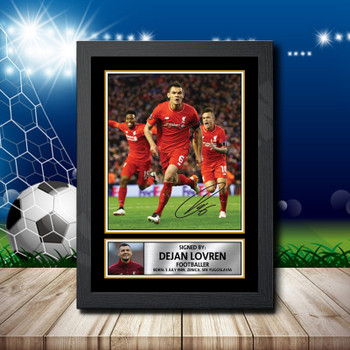 Dejan Lovren Signed Autographed Footballers Star Poster Print Framed Merch Gift Dejan Lovren Signed Autographed Footballers Star Poster Print Framed Merch Gift