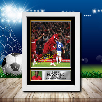 Divock Origi Signed Autographed Footballers Star Poster Print Framed Merch Gift Divock Origi Signed Autographed Footballers Star Poster Print Framed Merch Gift