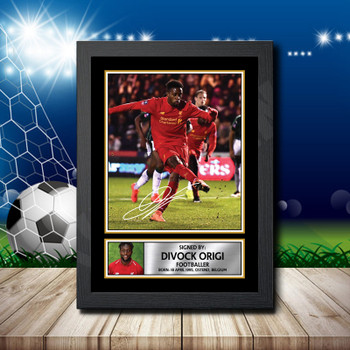 Divock Origi 2 Signed Autographed Footballers Star Poster Print Framed Merch Gift Divock Origi 2 Signed Autographed Footballers Star Poster Print Framed Merch Gift