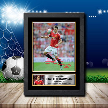 Matteo Darmian 3 Signed Autographed Footballers Star Poster Print Framed Merch Gift Matteo Darmian 3 Signed Autographed Footballers Star Poster Print Framed Merch Gift