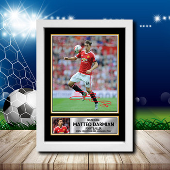Matteo Darmian 3 Signed Autographed Footballers Star Poster Print Framed Merch Gift Matteo Darmian 3 Signed Autographed Footballers Star Poster Print Framed Merch Gift