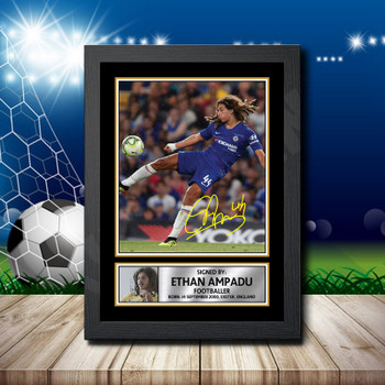Ethan Ampadu Signed Autographed Footballers Star Poster Print Framed Merch Gift Ethan Ampadu Signed Autographed Footballers Star Poster Print Framed Merch Gift