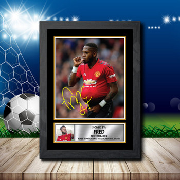 Fred 2 Signed Autographed Footballers Star Poster Print Framed Merch Gift Fred 2 Signed Autographed Footballers Star Poster Print Framed Merch Gift