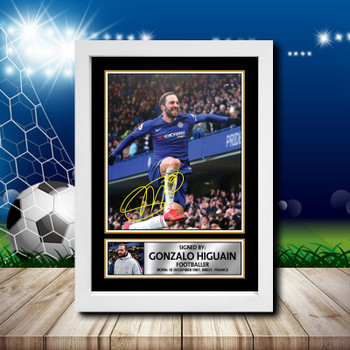 Gonzalo Higuain 2 Signed Autographed Footballers Star Poster Print Framed Merch Gift Gonzalo Higuain 2 Signed Autographed Footballers Star Poster Print Framed Merch Gift