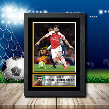 Henrikh Mkhitaryan 2 Signed Autographed Footballers Star Poster Print Framed Merch Gift Henrikh Mkhitaryan 2 Signed Autographed Footballers Star Poster Print Framed Merch Gift