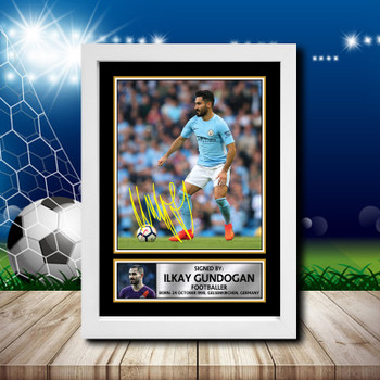 Ilkay Gundogan 2 Signed Autographed Footballers Star Poster Print Framed Merch Gift Ilkay Gundogan 2 Signed Autographed Footballers Star Poster Print Framed Merch Gift