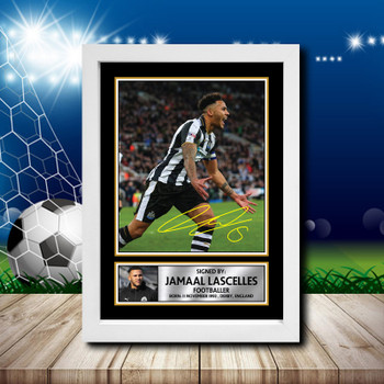 Jamaal Lascelles Signed Autographed Footballers Star Poster Print Framed Merch Gift Jamaal Lascelles Signed Autographed Footballers Star Poster Print Framed Merch Gift