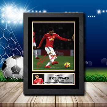 Jesse Lingard Signed Autographed Footballers Star Poster Print Framed Merch Gift Jesse Lingard Signed Autographed Footballers Star Poster Print Framed Merch Gift