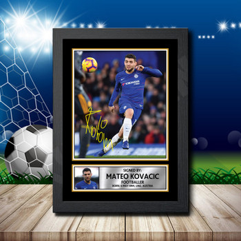 Mateo Kovacic Signed Autographed Footballers Star Poster Print Framed Merch Gift