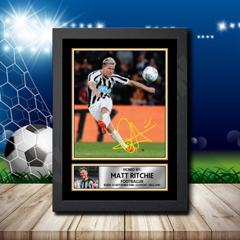 Matt Ritchie 2 Signed Autographed Footballers Star Poster Print Framed Merch Gift
