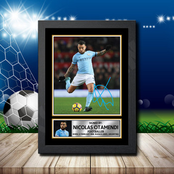 Nicolas Otamendi 2 Signed Autographed Footballers Star Poster Print Framed Merch Gift Nicolas Otamendi 2 Signed Autographed Footballers Star Poster Print Framed Merch Gift