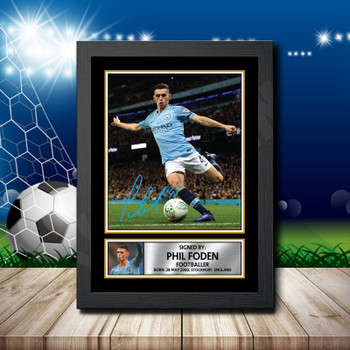 Phil Foden Signed Autographed Footballers Star Poster Print Framed Merch Gift Phil Foden Signed Autographed Footballers Star Poster Print Framed Merch Gift